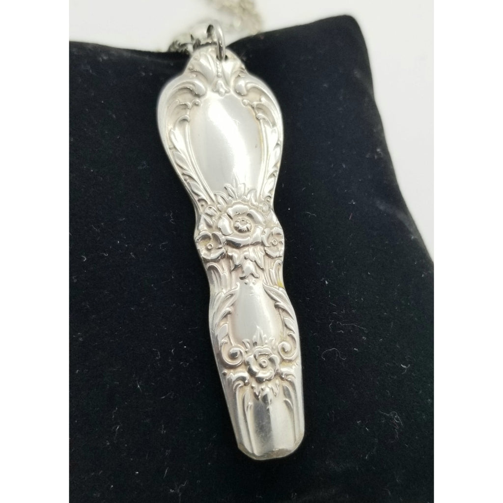 Silverware  necklace, heritage silverware, vintage, floral, 24 in chain - Kpughdesigns