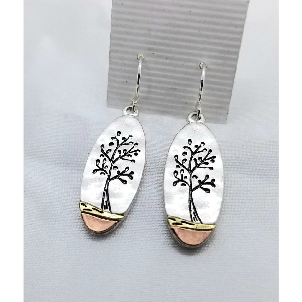 Tree of life, copper, pierced earrings - Kpughdesigns