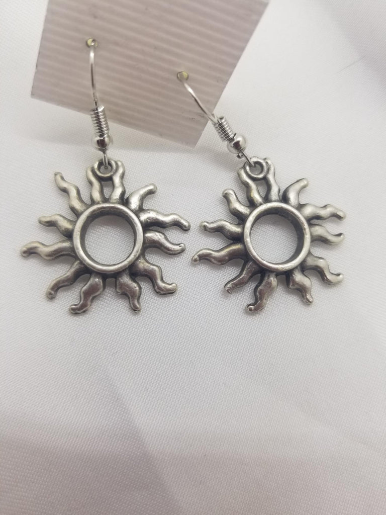 Earrings in sunburst tribal, pierced - Kpughdesigns