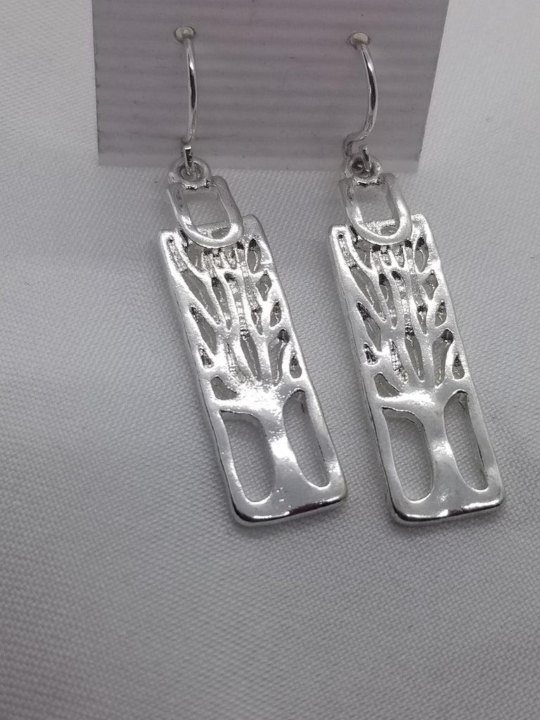 Silver tree earrings, hypoallergenic  pierced - Kpughdesigns