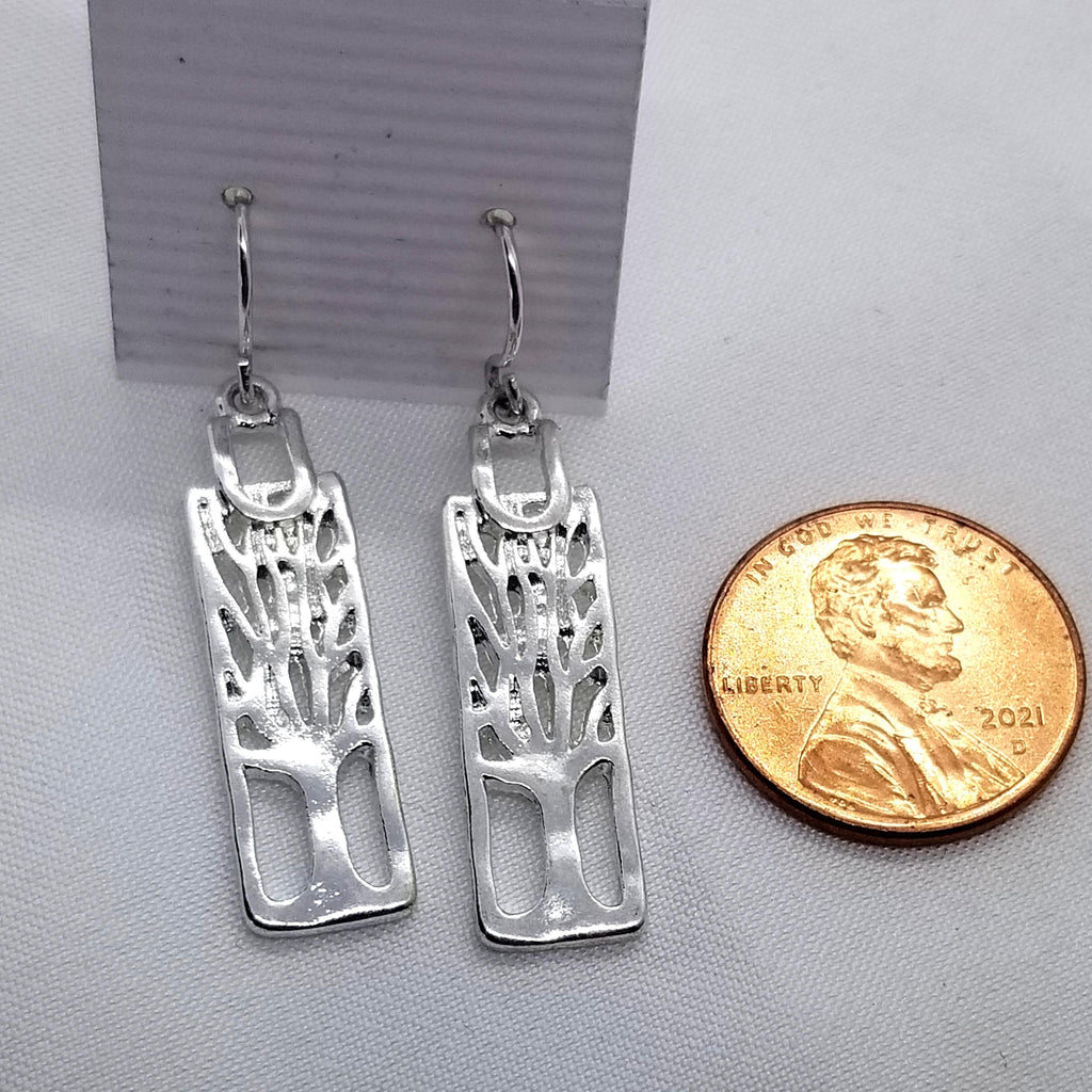 Silver tree earrings, hypoallergenic  pierced - Kpughdesigns