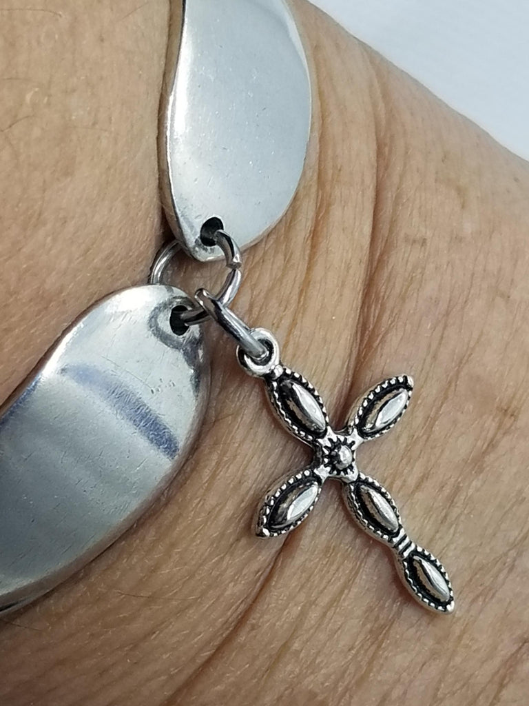 Spoon bracelet, cross charm - Kpughdesigns