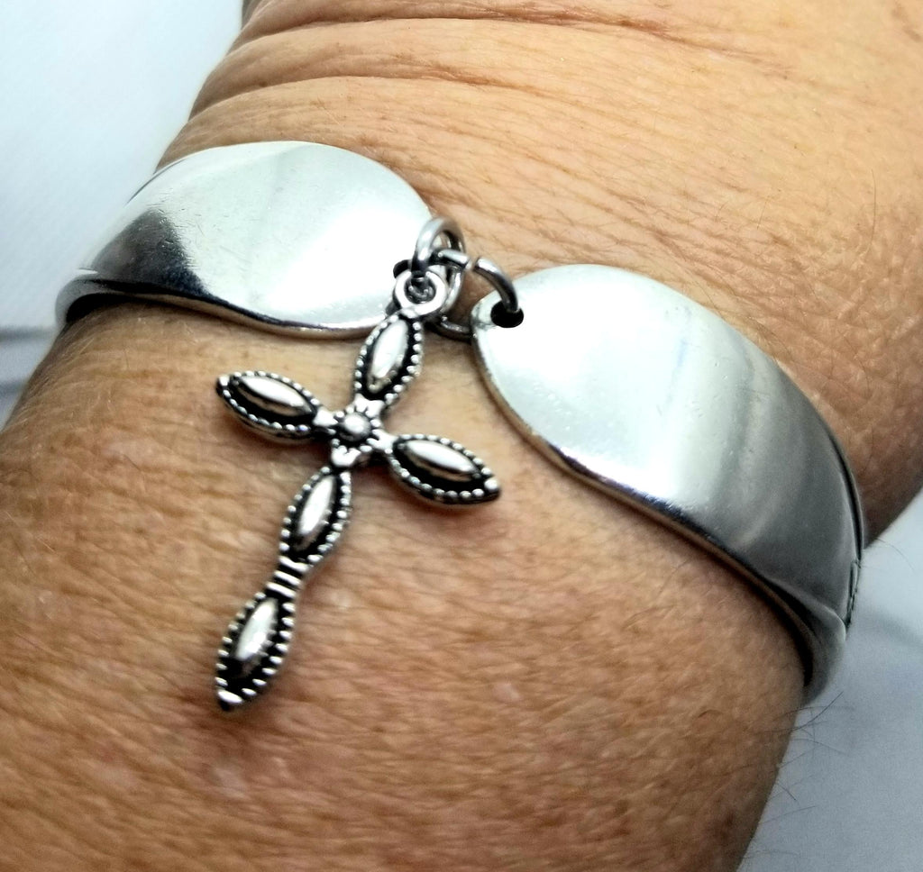 Spoon bracelet, cross charm - Kpughdesigns