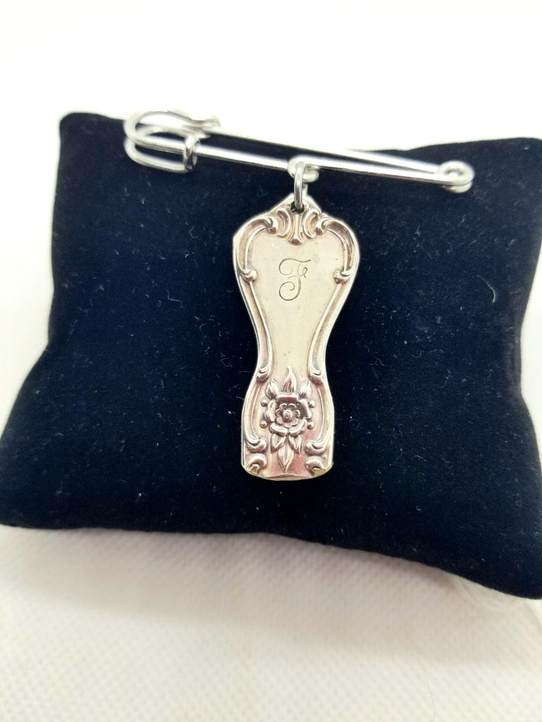 Scarf pin, brooch Monogrammed F - Kpughdesigns