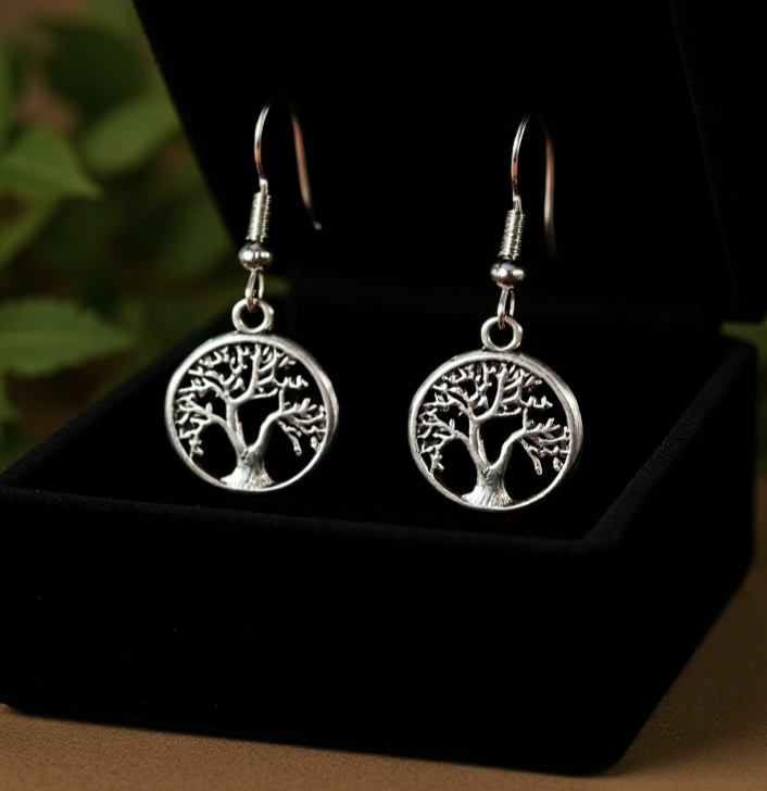 Earrings, tree of life. Silver hypoallergenic findings. - Kpughdesigns