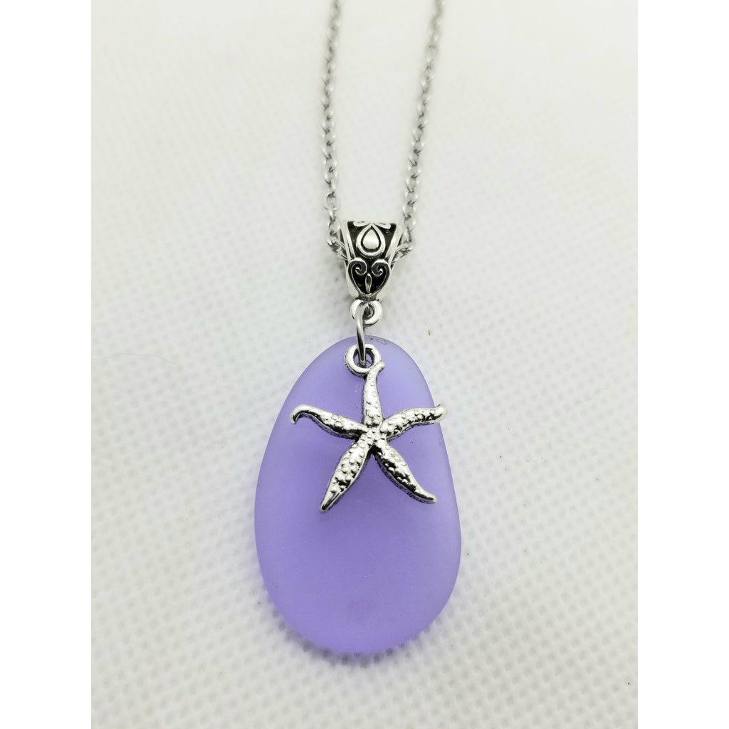 Sea glass necklace, purple - Kpughdesigns