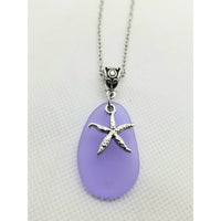 Sea glass necklace, purple - Kpughdesigns