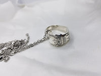 Heart necklace, love jewelry, floating heart, first love, silver - Kpughdesigns