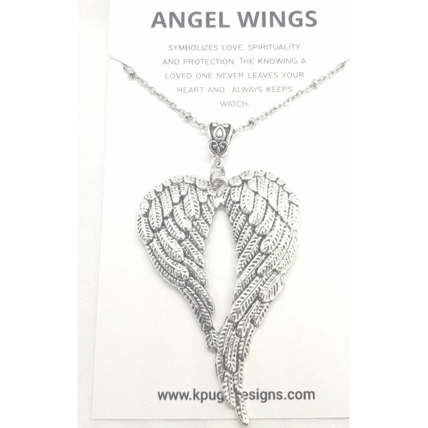 Equilibrium Guardian Angel Silver Plated Sparkle Wing Pendant Necklace :  Amazon.co.uk: Fashion