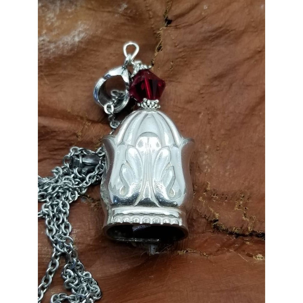 Bell pendant vintage silverware bell necklace danish princess