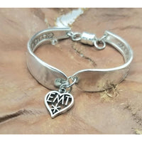 Bracelet, EMT,  spoon jewelry, Emergency Medical Technician, cuff, magnetic clasp - Kpughdesigns