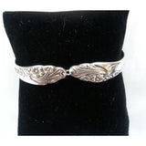Bracelet, upcycled silver floral spoon, Evening Star, 1950s, - Kpughdesigns