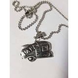 Camper necklace, happy camper, camping, retro vintage camper jewelry, glamper style - Kpughdesigns