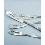 Cheese spreader, stamped spreader,  charcuterie, butter or jam, inspirational, humor, funny, hostess gifts, entertaining - Kpughdesigns