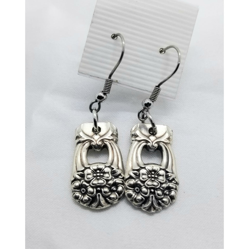 Silverware earrings, Eternally Yours vintage silverware, upcycled,  pierced - Kpughdesigns