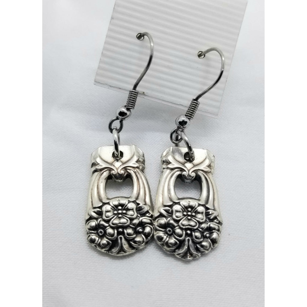 Silverware earrings, Eternally Yours vintage silverware, upcycled,  pierced - Kpughdesigns