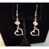Earrings, love, heart earrings, pierced, heart, pearls, dangle - Kpughdesigns