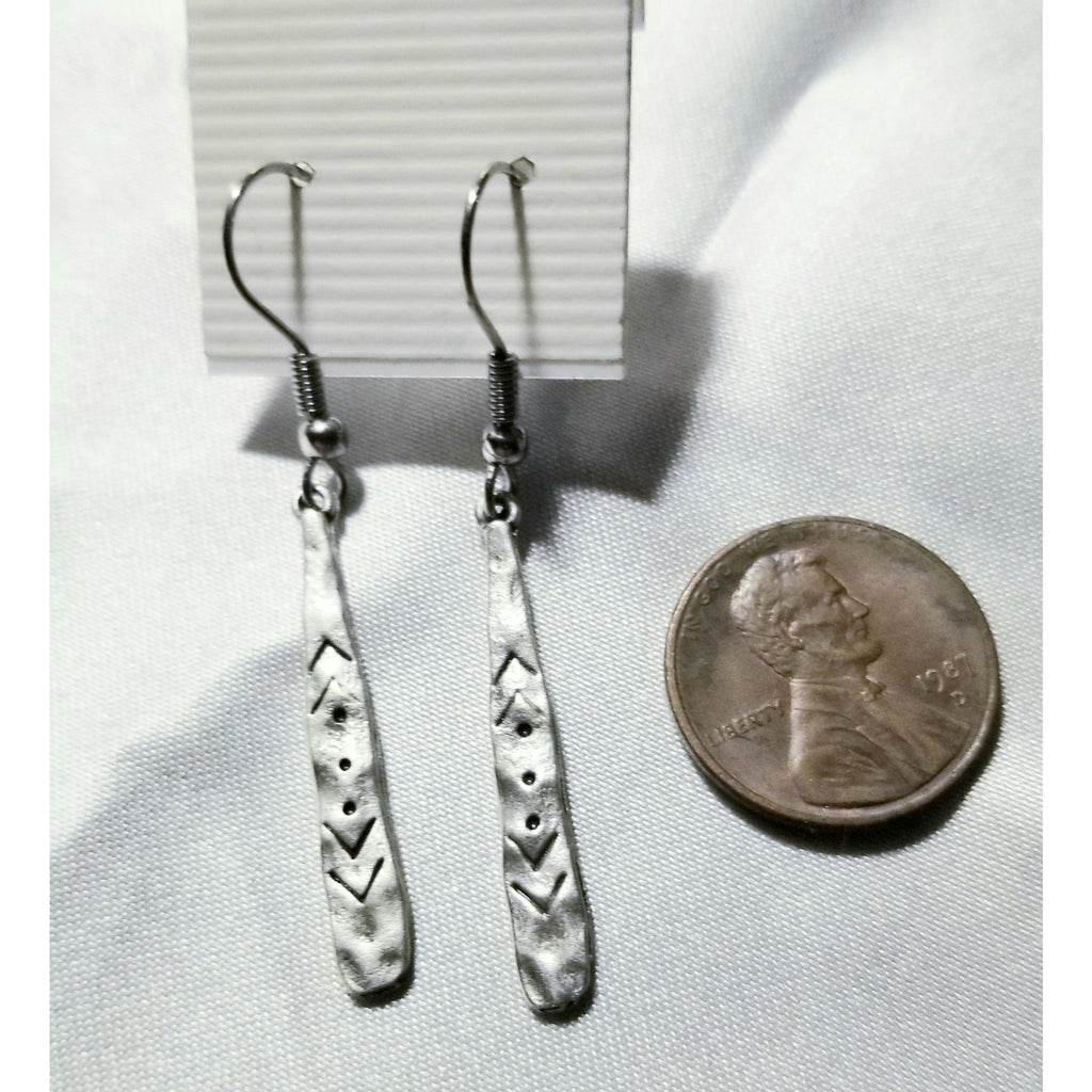 Pierced earrings, bar pierced, spike with dimensional markings - Kpughdesigns