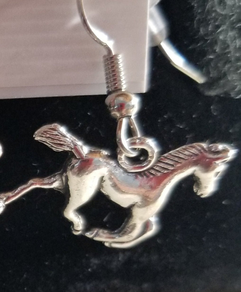 Earrings, silver horse - Kpughdesigns
