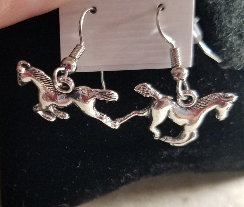 Earrings, silver horse - Kpughdesigns