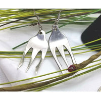 Fork earrings, small cocktail, pierced, hypoallergenic - Kpughdesigns