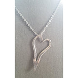 Hammered heart necklace, love jewelry, twisted fork heart, love, upcycled, chain - Kpughdesigns