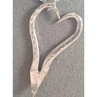 Hammered heart necklace, love jewelry, twisted fork heart, love, upcycled, chain - Kpughdesigns