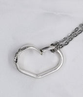 Heart necklace, love jewelry, floating heart, first love, silver - Kpughdesigns