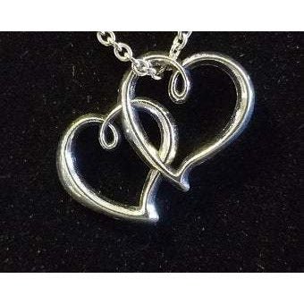 Heart necklace, love, joined hearts - Kpughdesigns