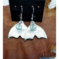 Mermaid earrings, pierced, dangle,  Whale tail, ocean, dolphin, hypoallergenic, beach jewelry - Kpughdesigns