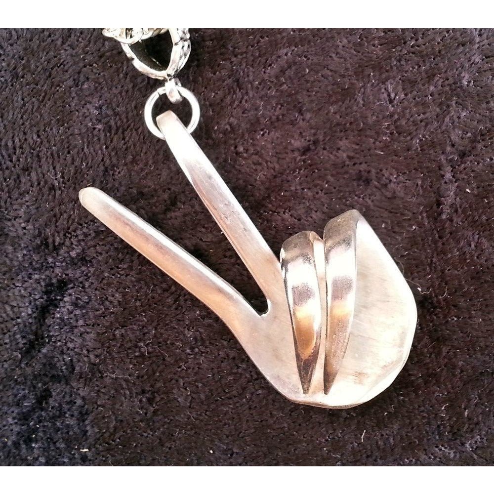 Peace sign,  upcycled fork necklace, twisted forks, unisex - Kpughdesigns