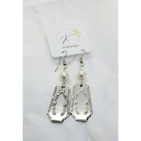 Pierced Earrings, pearls, silver, vintage spoons - Kpughdesigns