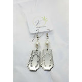 Pierced Earrings, pearls, silver, vintage spoons - Kpughdesigns
