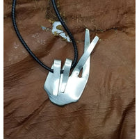 Promise necklace, love gift, crossed fingers, twisted fork jewelry - Kpughdesigns