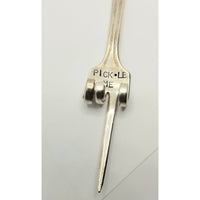 Serving fork, cocktail, pickle me, handstamped, humor, hostess gift - Kpughdesigns