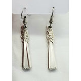 Silverware earrings, floral, spoon, pierced, dangle, silver - Kpughdesigns