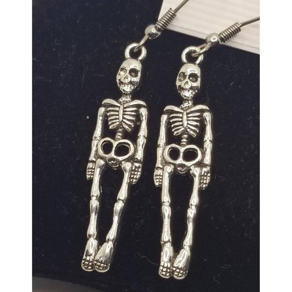 Skeleton earrings, Halloween, pierced, hypoallergenic - Kpughdesigns