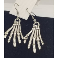 Skeleton hand earrings, trick or treat, pierced, hypoallergenic, halloween - Kpughdesigns