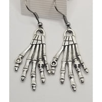 Skeleton hand earrings, trick or treat, pierced, hypoallergenic, halloween - Kpughdesigns
