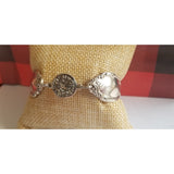 Spoon bracelet, Druzy crystal center, upcycled - Kpughdesigns