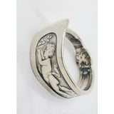 Silver, Spoon ring, Angel with tray, cherub - Kpughdesigns