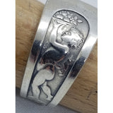 Silver, Spoon ring, Angel with tray, cherub - Kpughdesigns