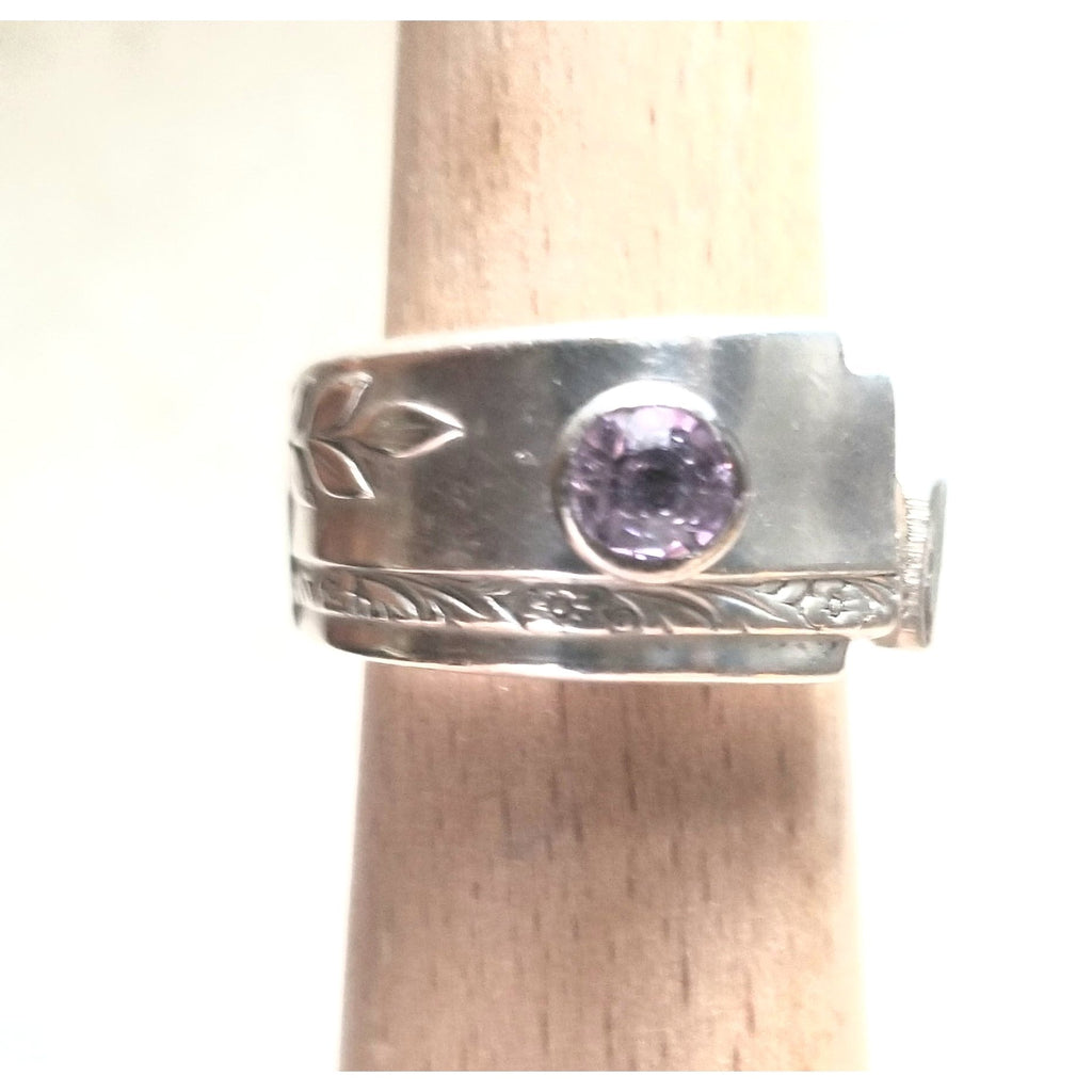 Spoon ring, birthstone, purple, birthday gift,  amethyst, spoon rings - Kpughdesigns