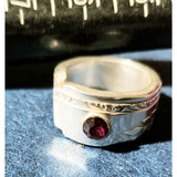 Spoon ring, birthstone, spoon rings, birthstone ring, garnet, January birthday, garnet crystal, birthday gift for her - Kpughdesigns