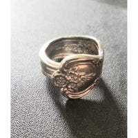 Spoon ring, floral, rings, Magnolia pattern, vintage, thumb ring - Kpughdesigns