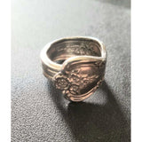 Spoon ring, floral, rings, Magnolia pattern, vintage, thumb ring - Kpughdesigns