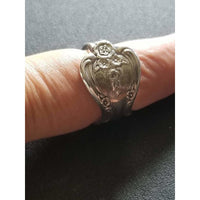 Spoon ring, floral, rings, Magnolia pattern, vintage, thumb ring - Kpughdesigns