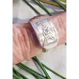 Spoon ring, floral, silver, size 6-7 - Kpughdesigns