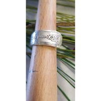 Spoon ring, floral, silver, size 6-7 - Kpughdesigns