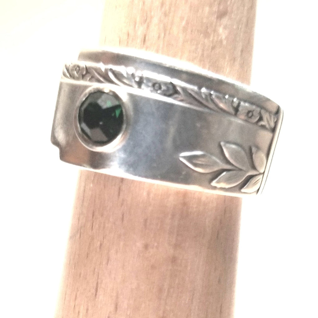 Spoon ring, May birthstone, May birthday, emerald green, vintage spoon rings - Kpughdesigns